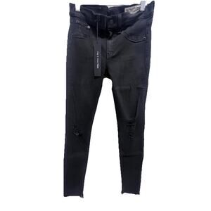Rag & Bone Women's Black Distressed Raw‎ Hem Ankle Skinny Legging Jeans Size 27